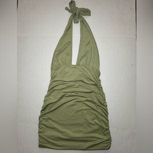 Princess Polly green halter mini dress